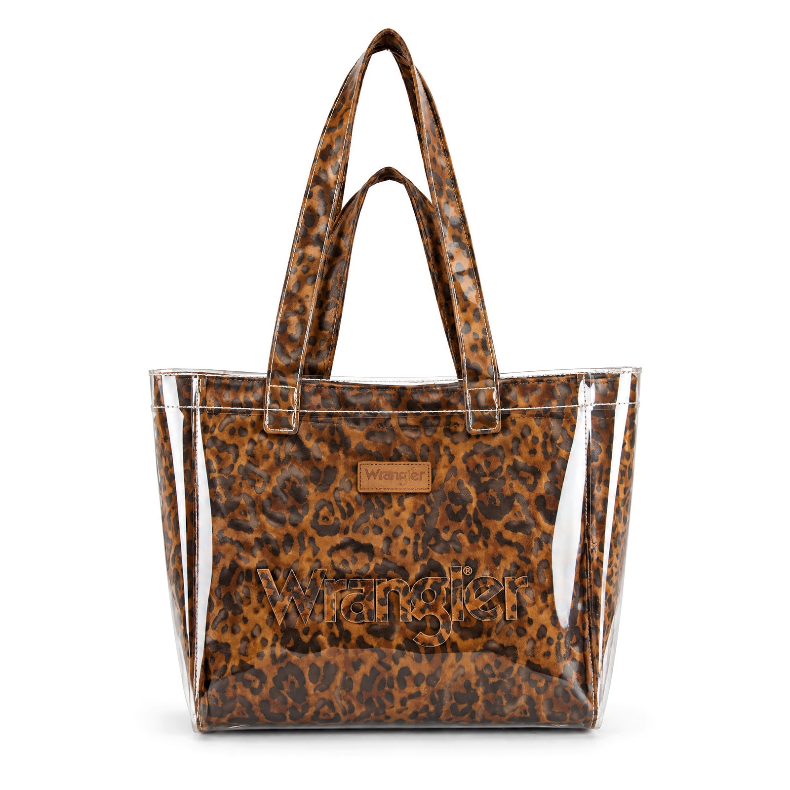 Wrangler Leopard Print Tote Set with Clear Outer Bag