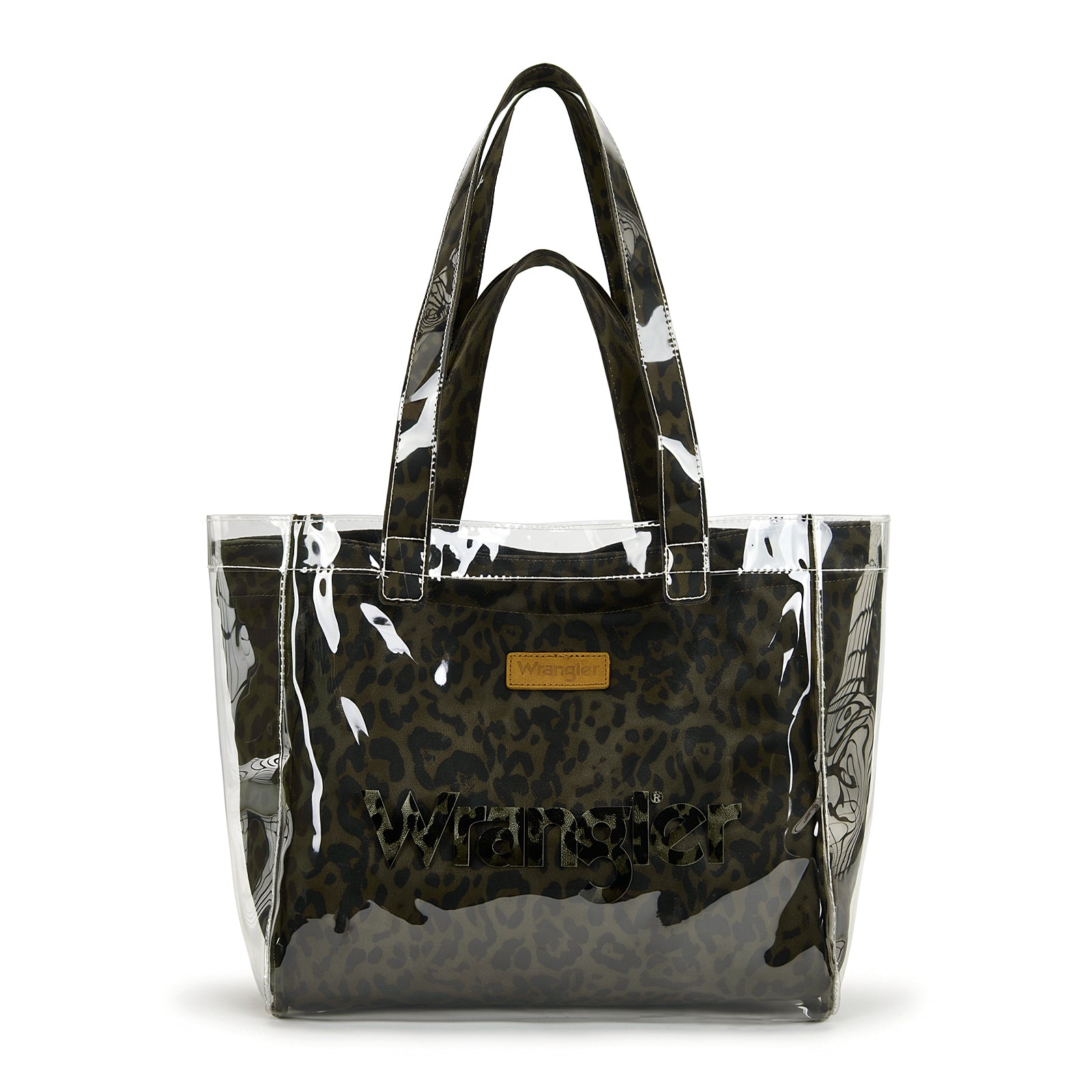 Wrangler Leopard Print Tote Set with Clear Outer Bag