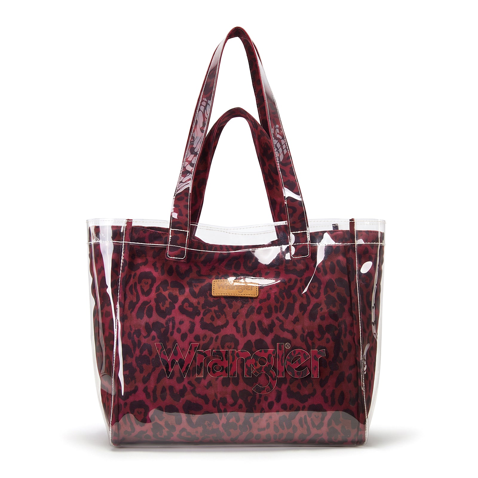 Wrangler Leopard Print Tote Set with Clear Outer Bag