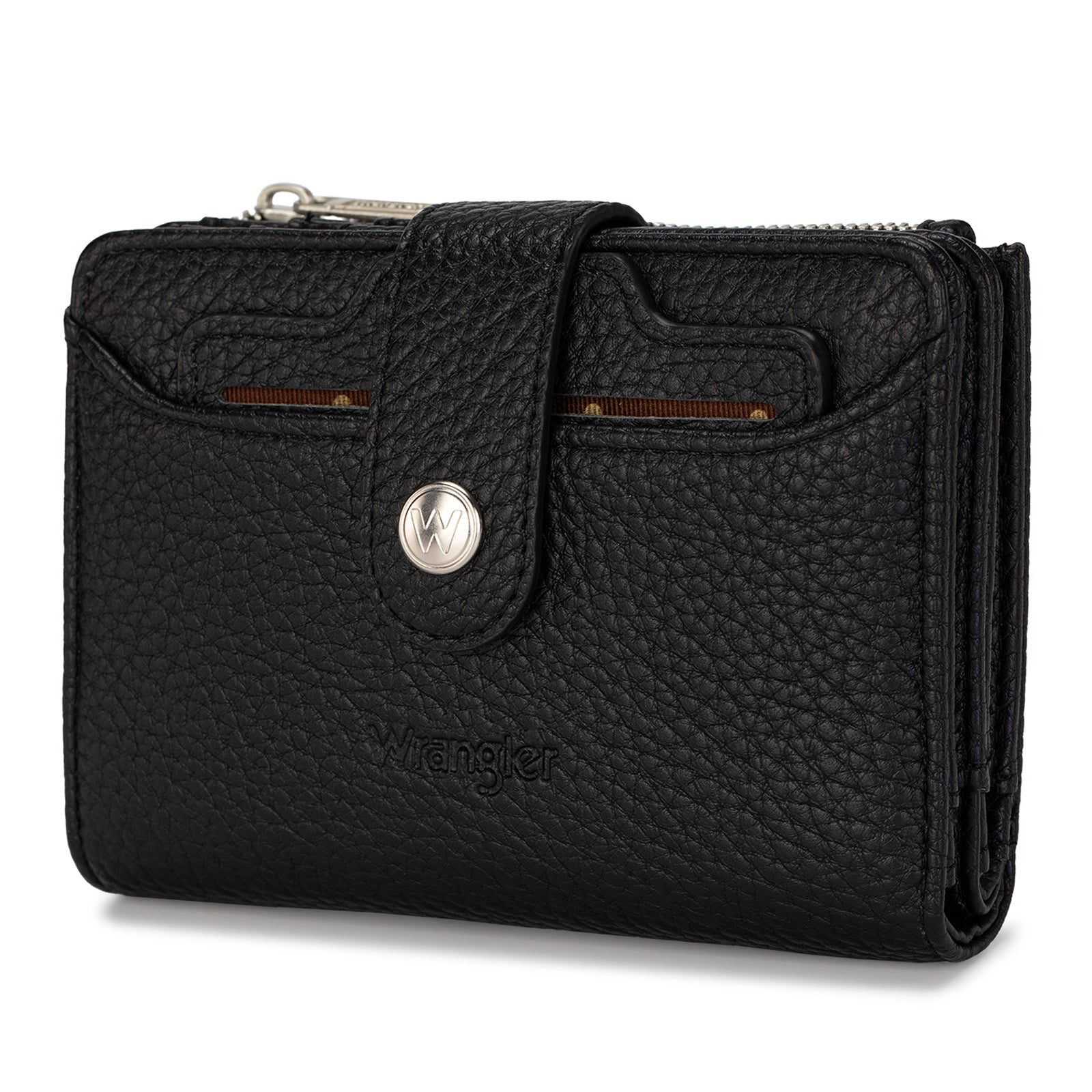 Wrangler Compact Wallet with Snap Tab & Zip Compartment