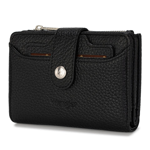 Wrangler Compact Wallet with Snap Tab & Zip Compartment