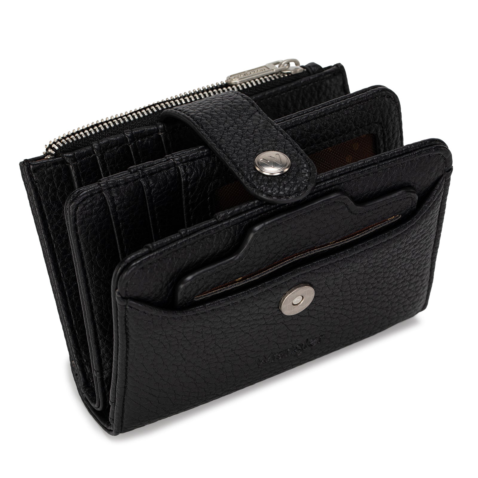 Wrangler Compact Wallet with Snap Tab & Zip Compartment