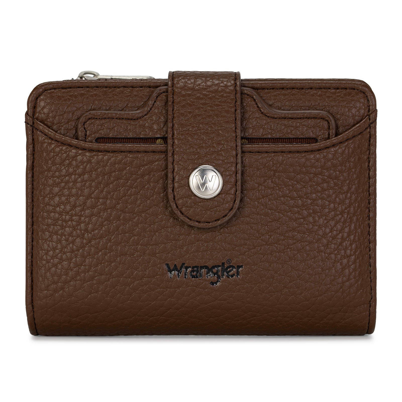 Wrangler Compact Wallet with Snap Tab & Zip Compartment