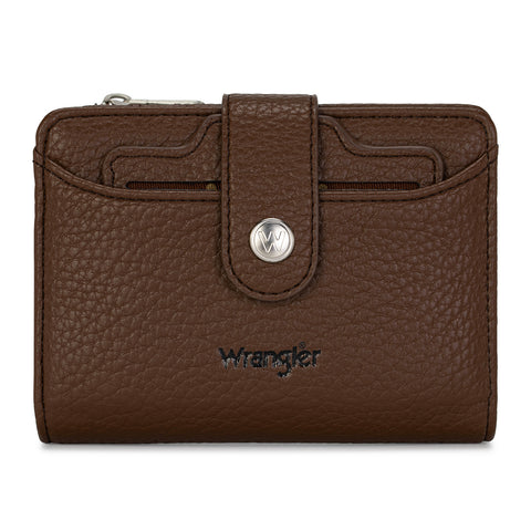 Wrangler Compact Wallet with Snap Tab & Zip Compartment