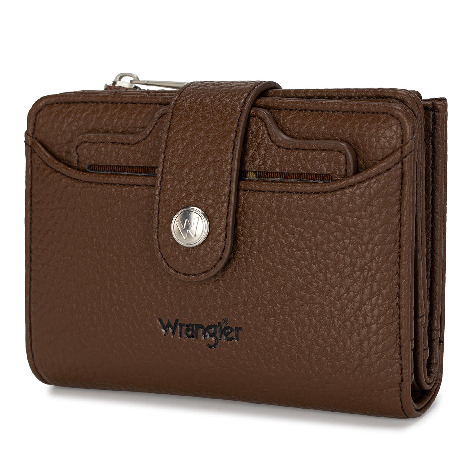 Wrangler Compact Wallet with Snap Tab & Zip Compartment
