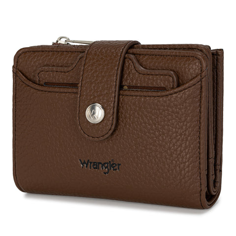 Wrangler Compact Wallet with Snap Tab & Zip Compartment