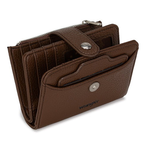 Wrangler Compact Wallet with Snap Tab & Zip Compartment