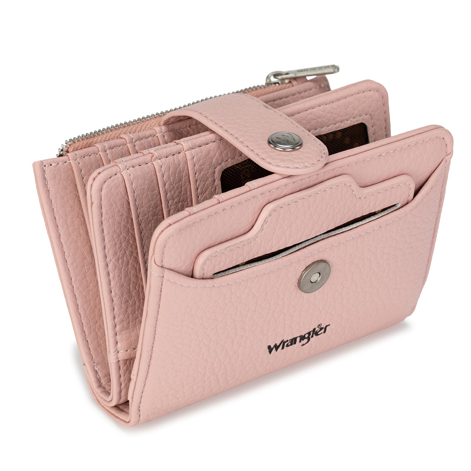 Wrangler Compact Wallet with Snap Tab & Zip Compartment