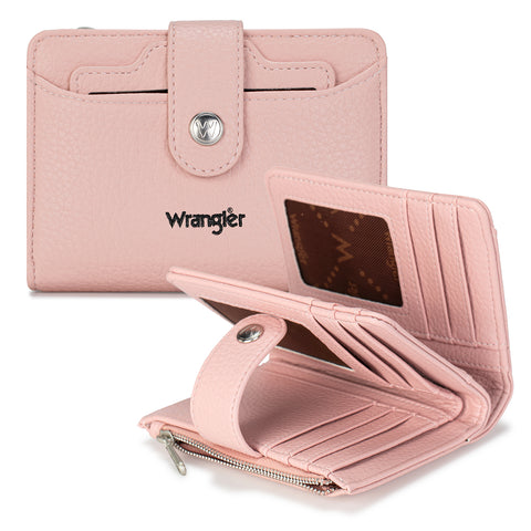 Wrangler Compact Wallet with Snap Tab & Zip Compartment