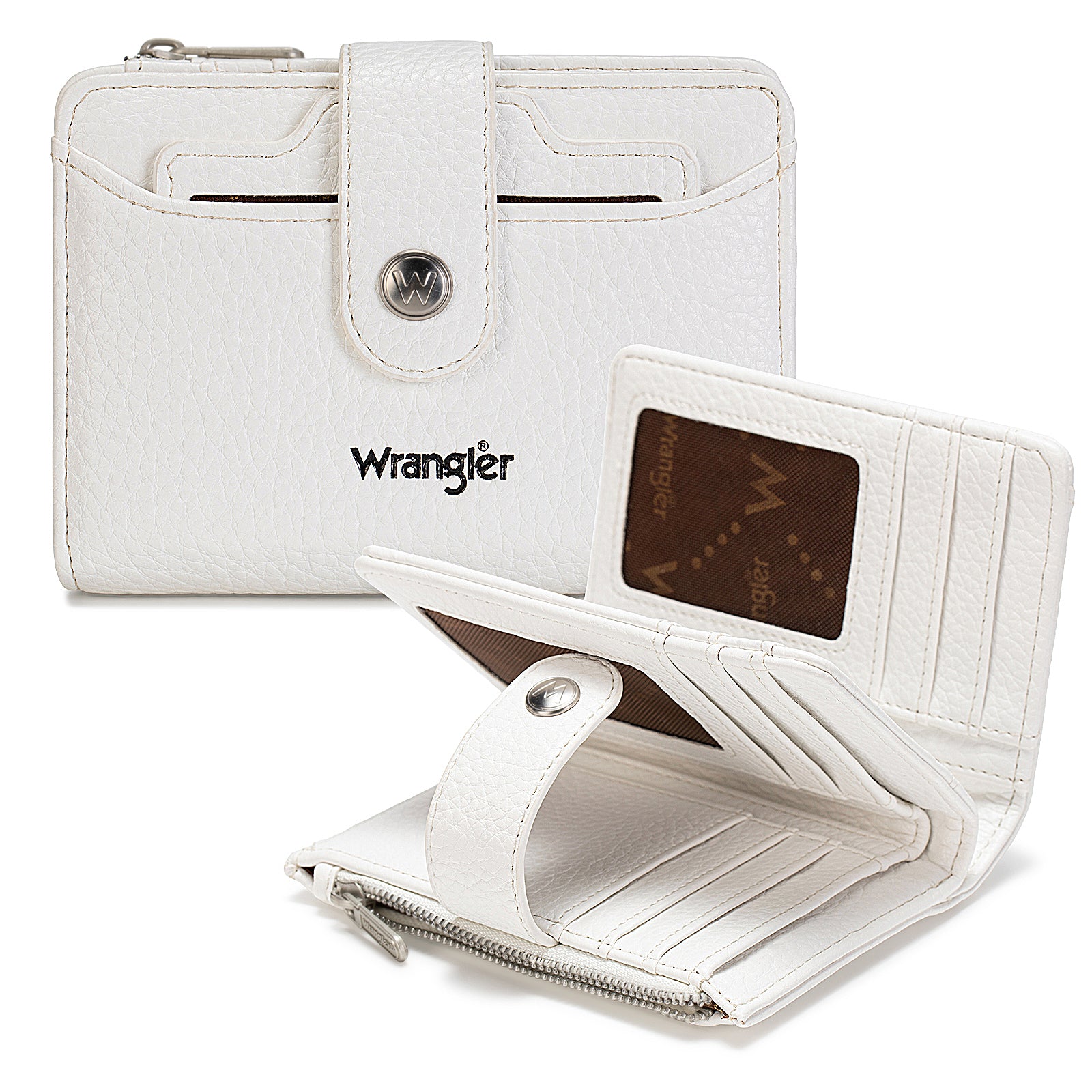 Wrangler Compact Wallet with Snap Tab & Zip Compartment