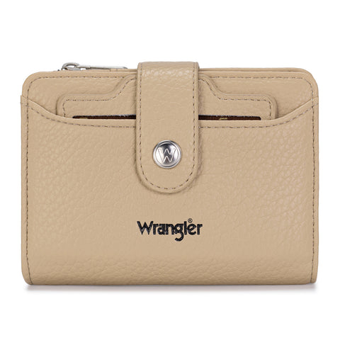 Wrangler Compact Wallet with Snap Tab & Zip Compartment