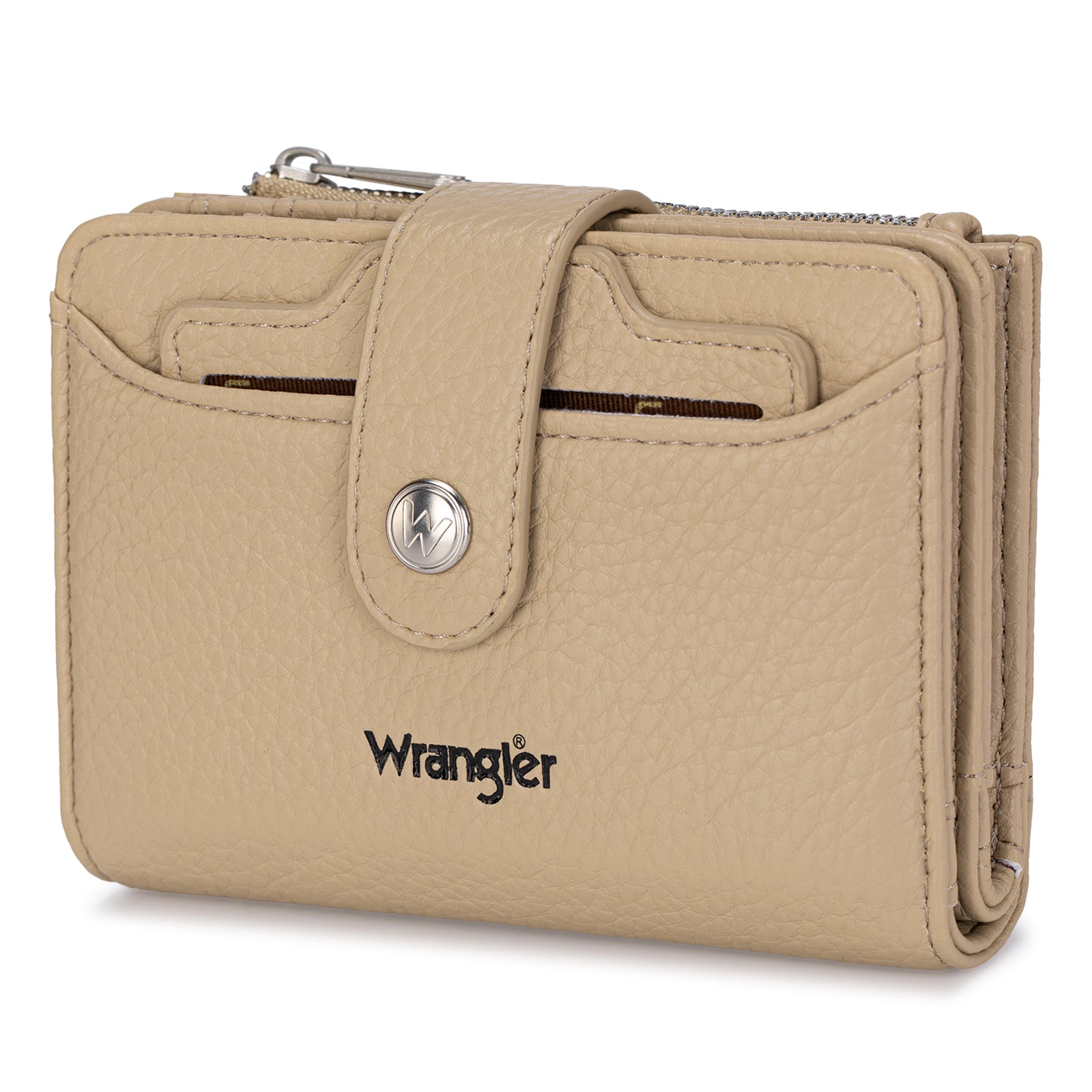 Wrangler Compact Wallet with Snap Tab & Zip Compartment