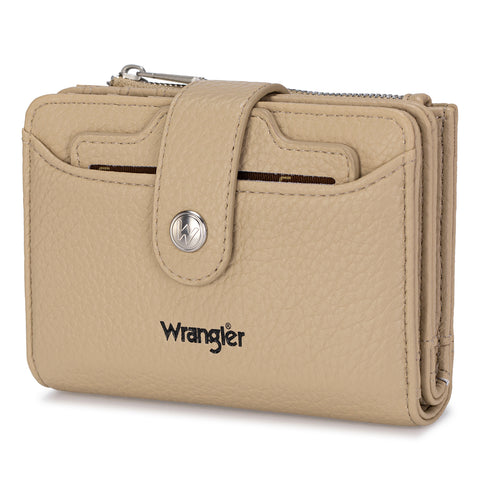 Wrangler Compact Wallet with Snap Tab & Zip Compartment