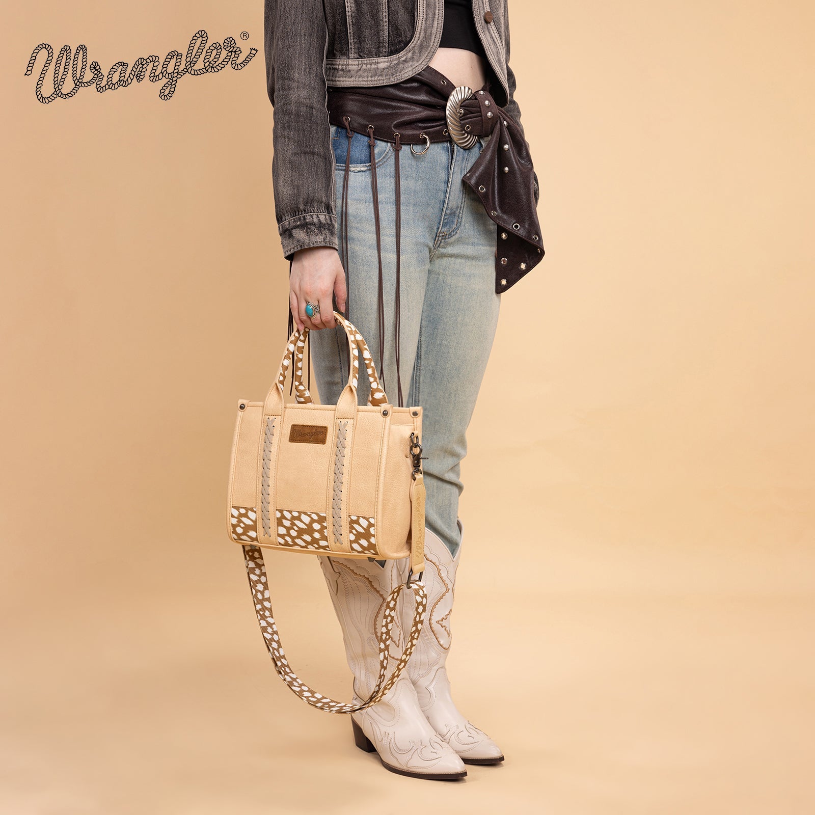 Wrangler Leopard Print Concealed Carry Tote/Crossbody