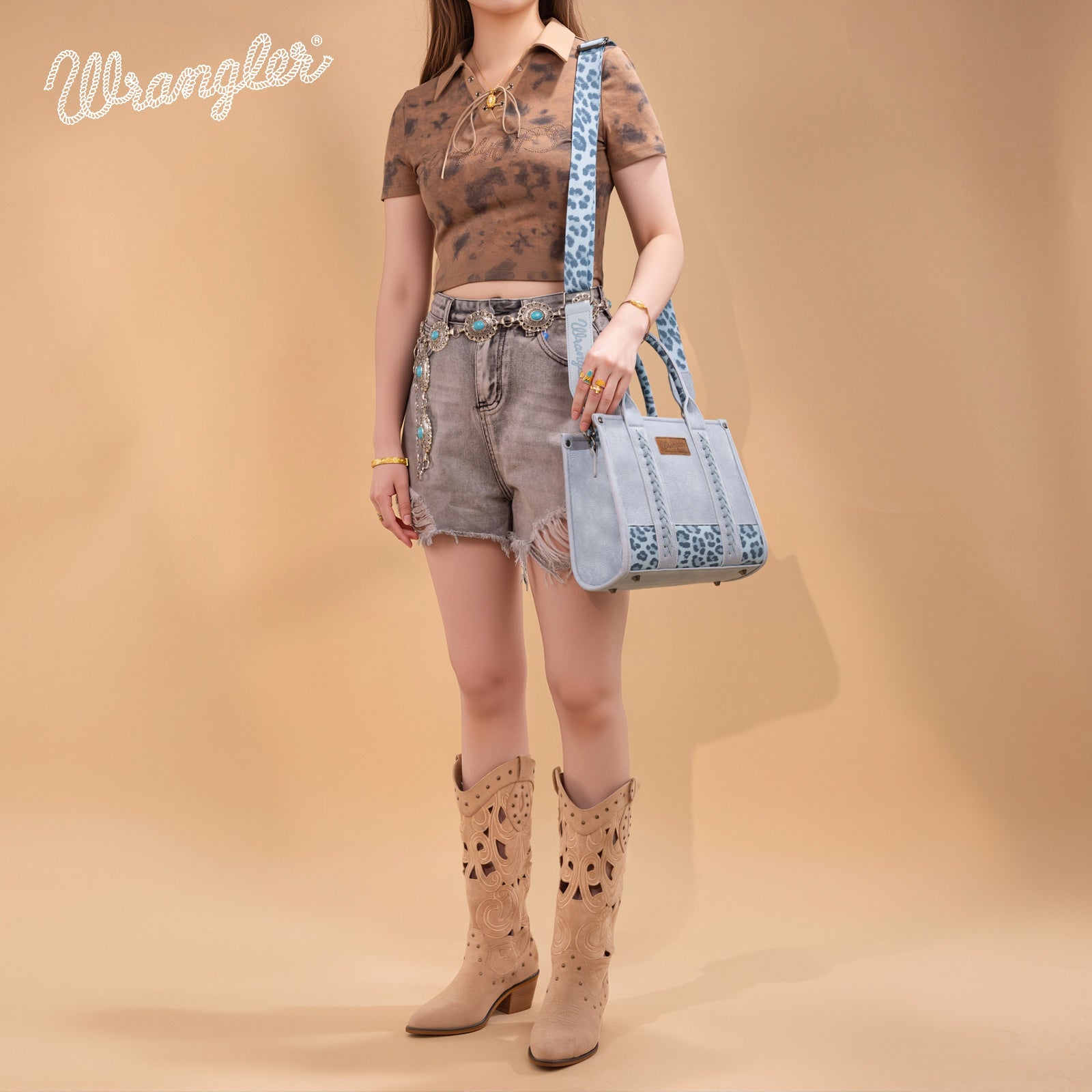 Wrangler Leopard Print Concealed Carry Tote/Crossbody