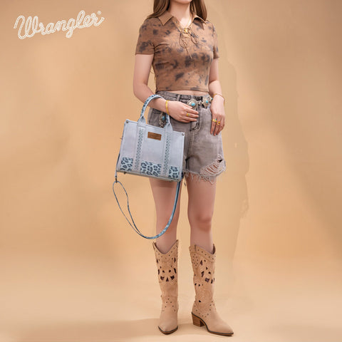 Wrangler Leopard Print Concealed Carry Tote/Crossbody