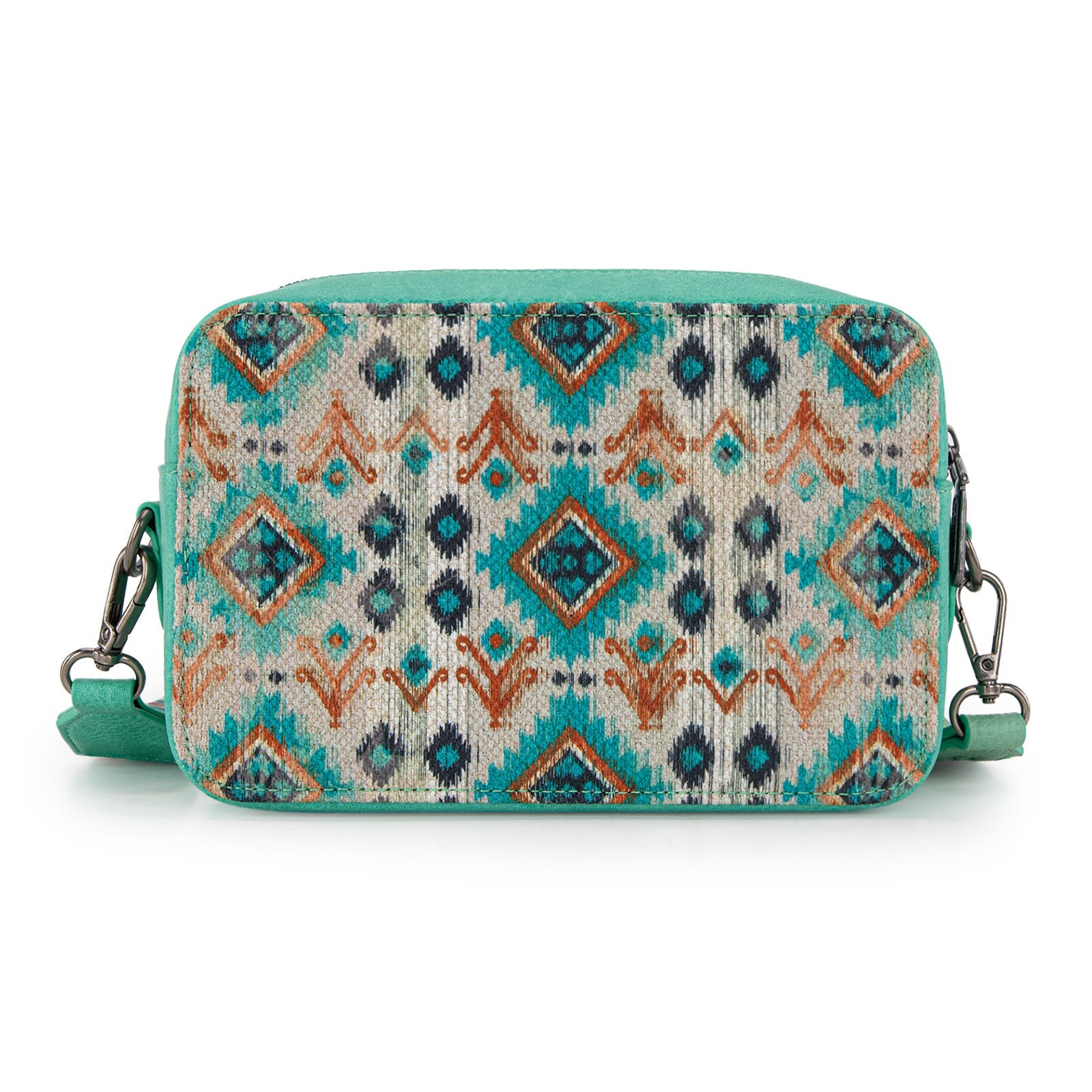 Wrangler Southwestern Pattern Dual Sided Print Crossbody Purse With Wallet Compartment
