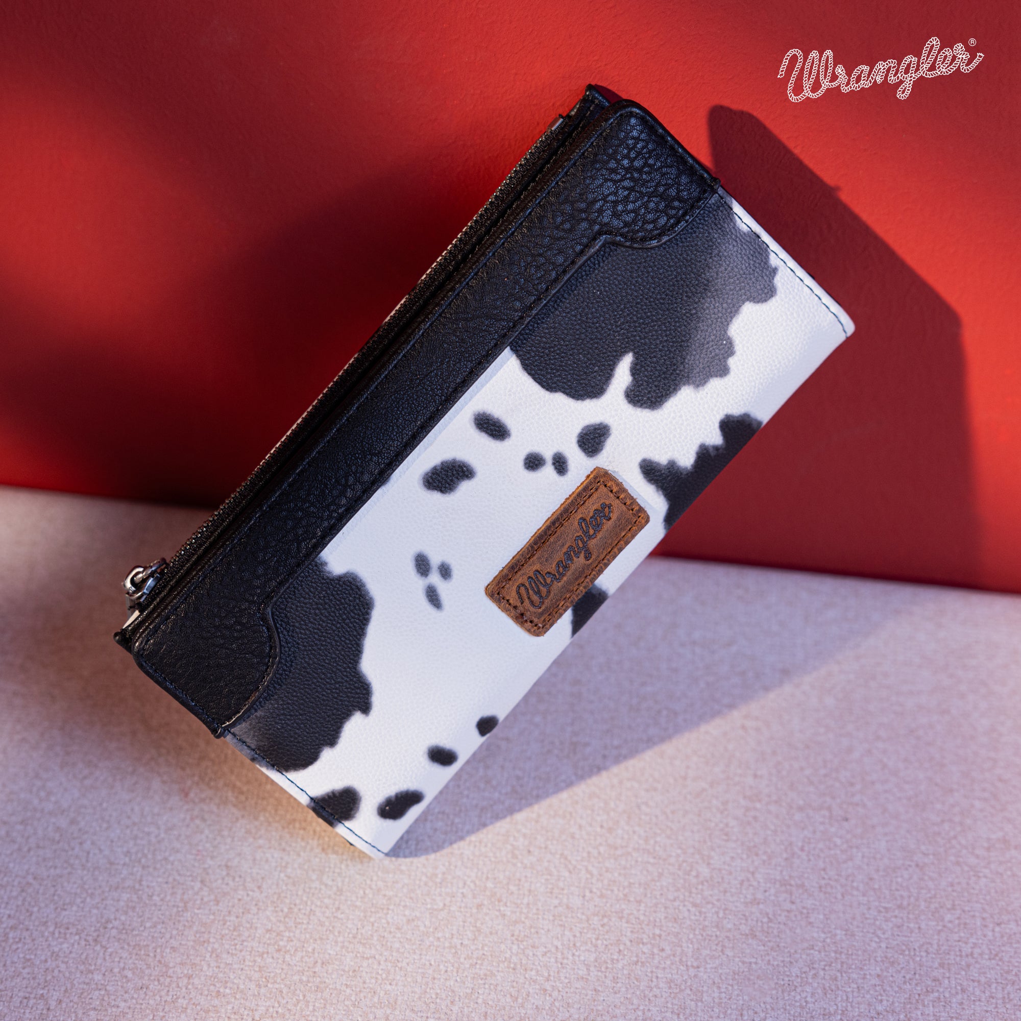 Wrangler Cow Print Zip Wallet