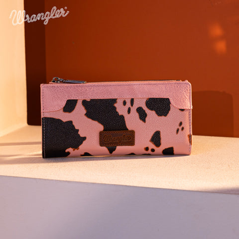 Wrangler Cow Print Zip Wallet