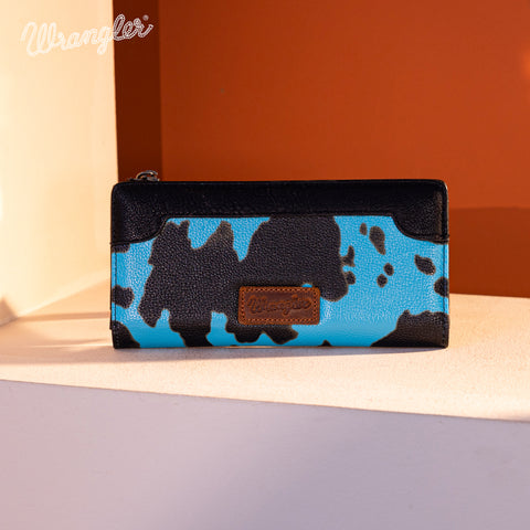 Wrangler Cow Print Zip Wallet