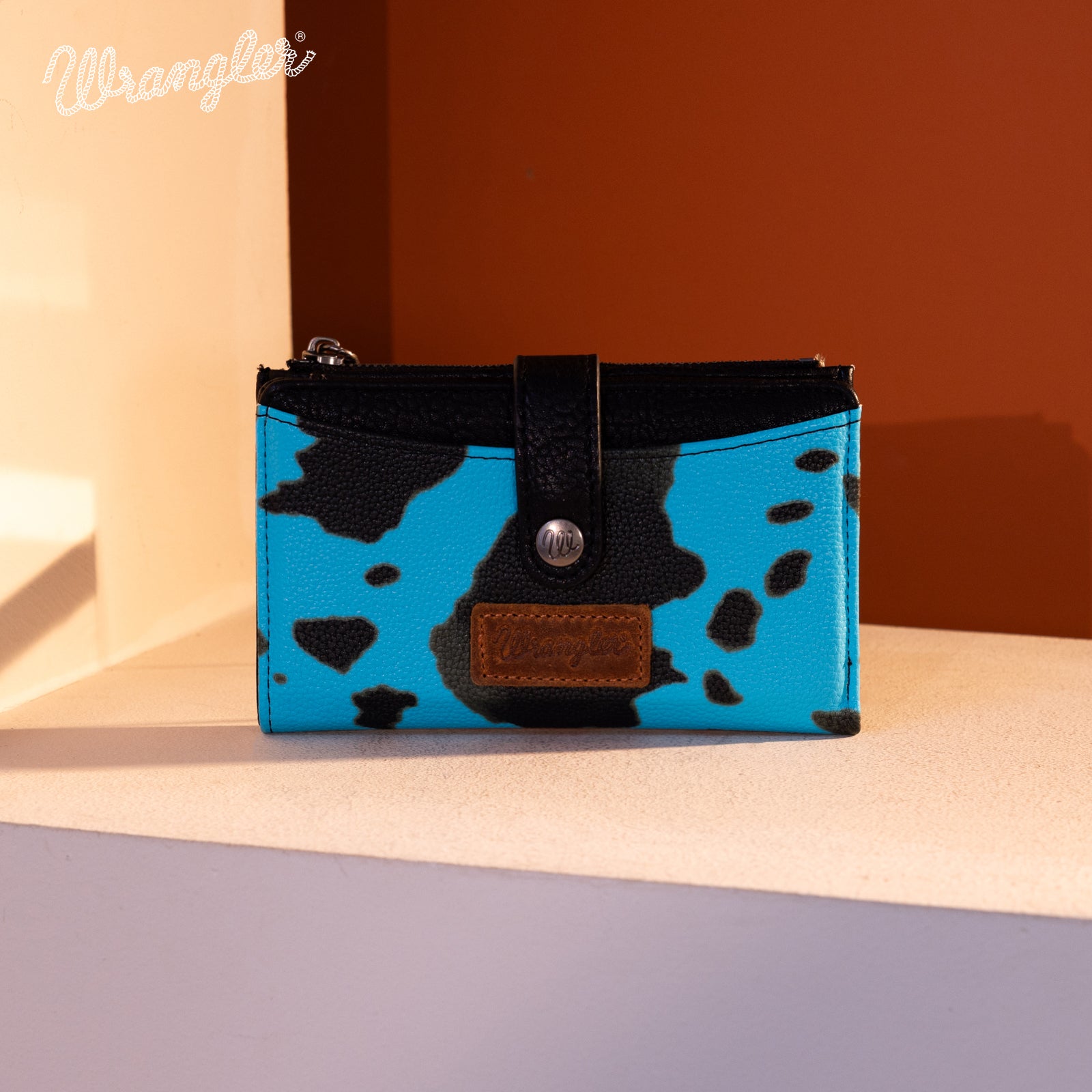 Wrangler Cow Print Button Wallet