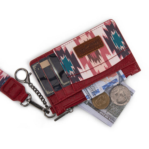 Wrangler Leopard Print Key Chain Wristlet Card Wallet