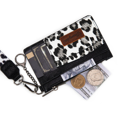 Wrangler Leopard Print Key Chain Wristlet Card Wallet