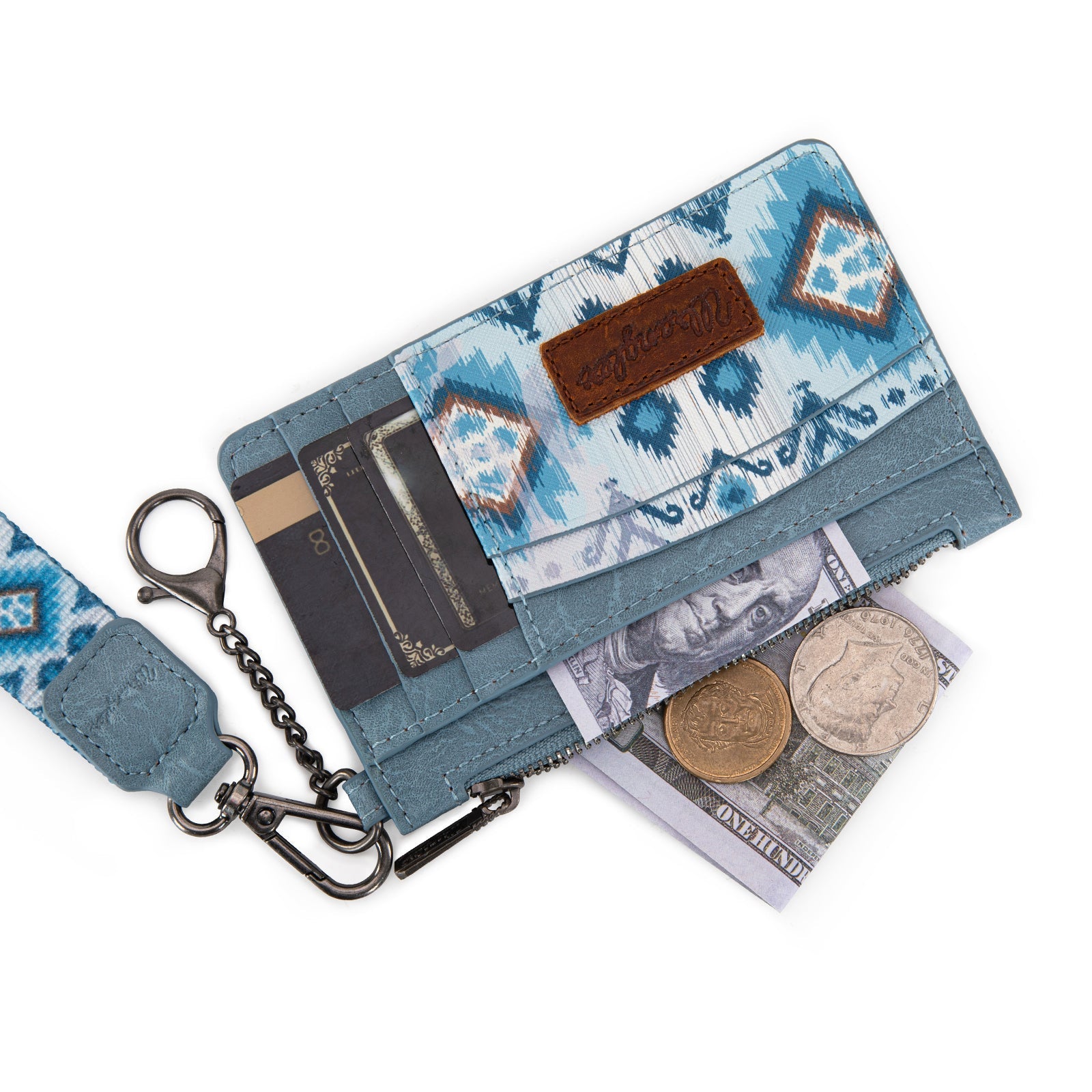 Wrangler Leopard Print Key Chain Wristlet Card Wallet