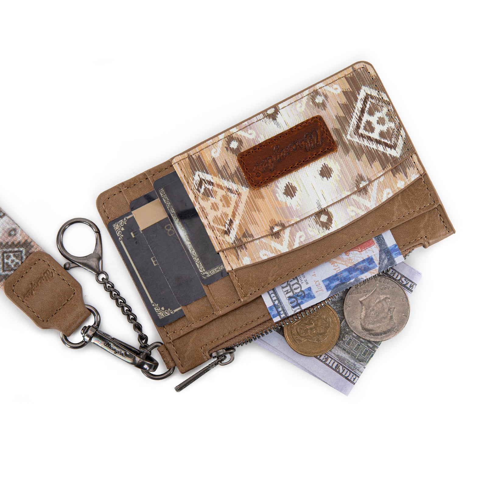 Wrangler Leopard Print Key Chain Wristlet Card Wallet