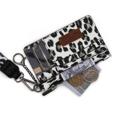 Wrangler Leopard Print Key Chain Wristlet Card Wallet