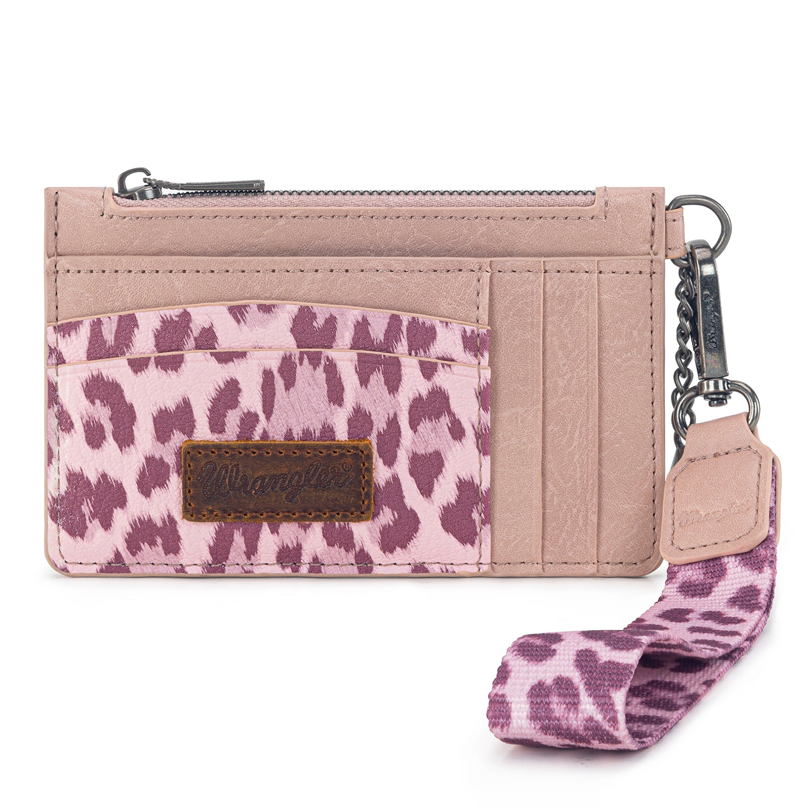 Wrangler Leopard Print Key Chain Wristlet Card Wallet
