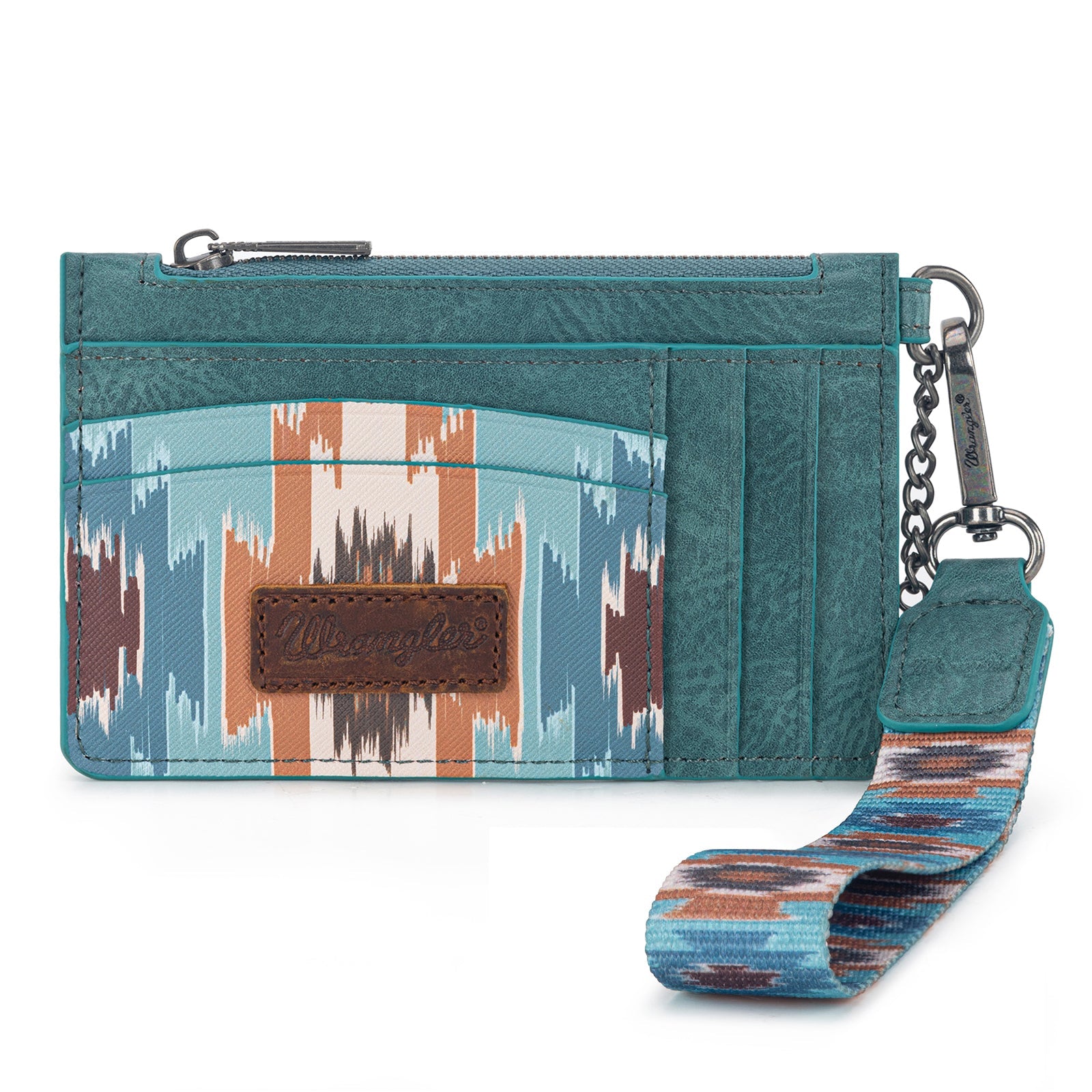 Wrangler Leopard Print Key Chain Wristlet Card Wallet