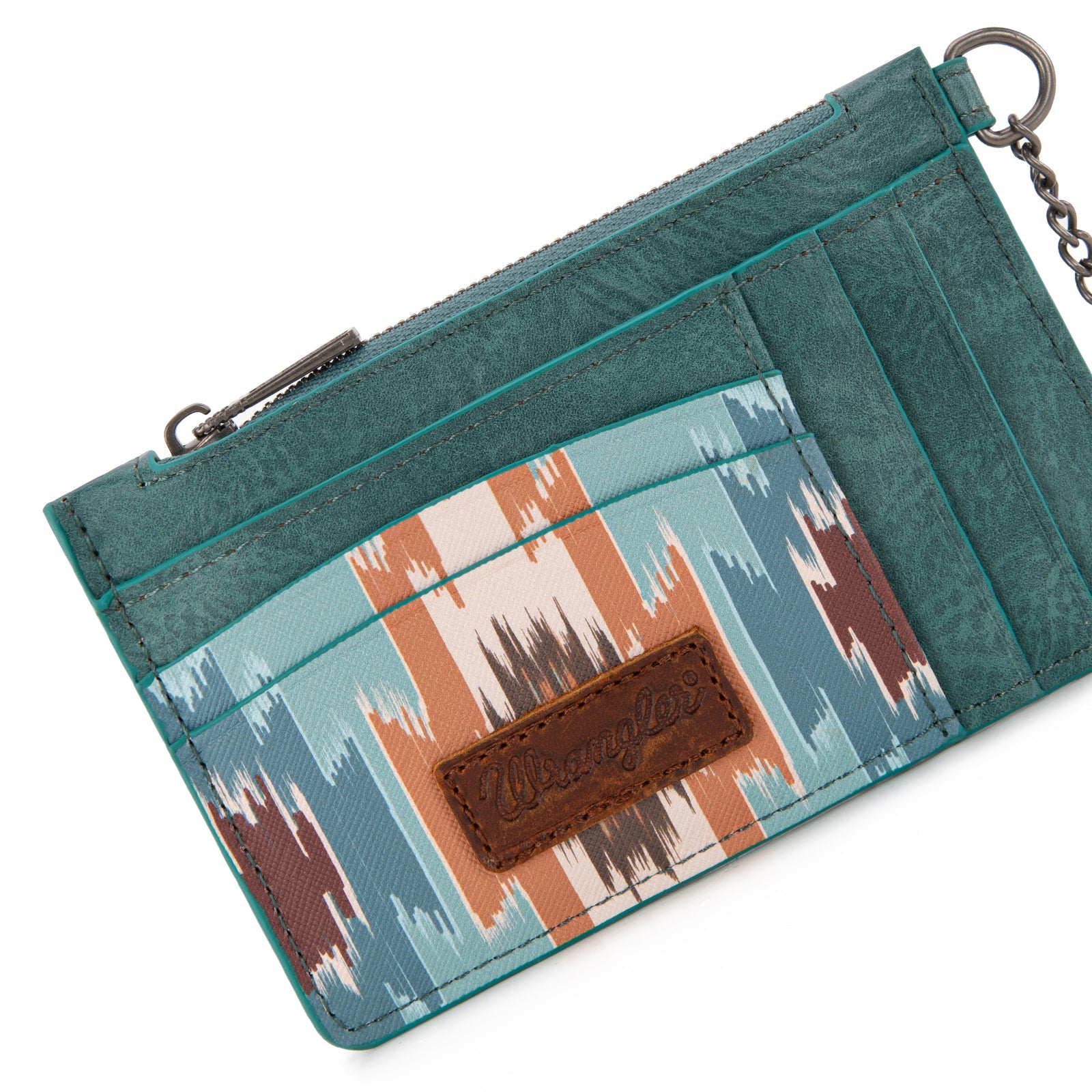 Wrangler Leopard Print Key Chain Wristlet Card Wallet
