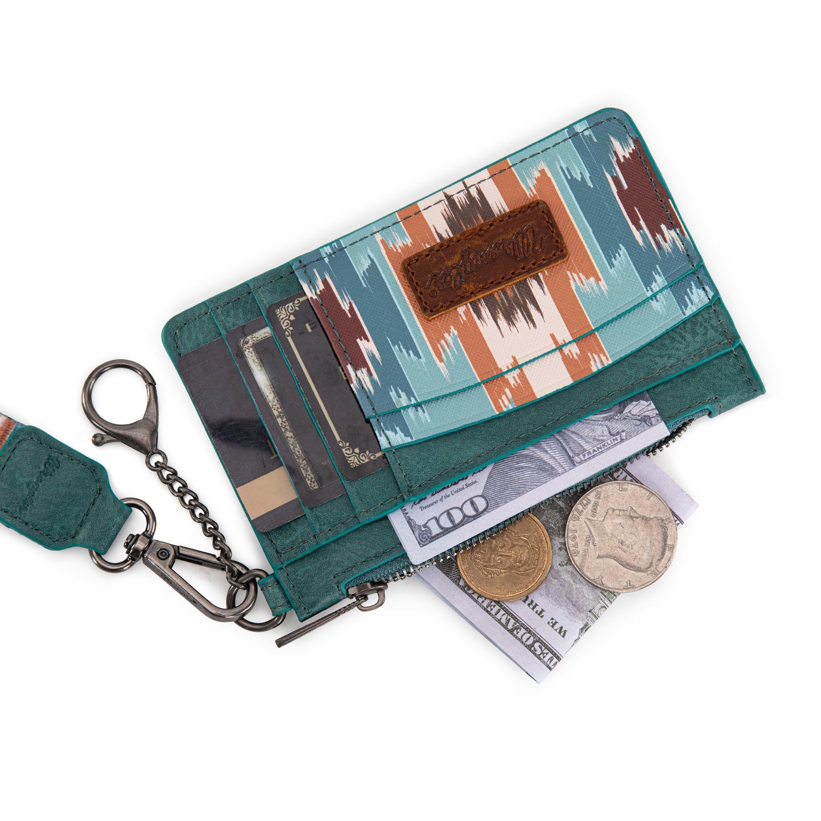 Wrangler Leopard Print Key Chain Wristlet Card Wallet