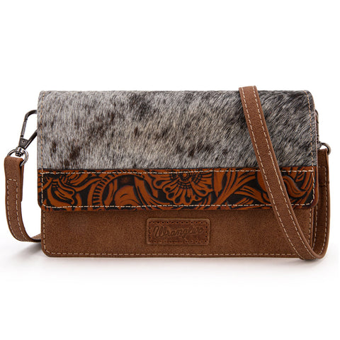 Wrangler Genuine Hair-On Cowhide Wallet/Crossbody