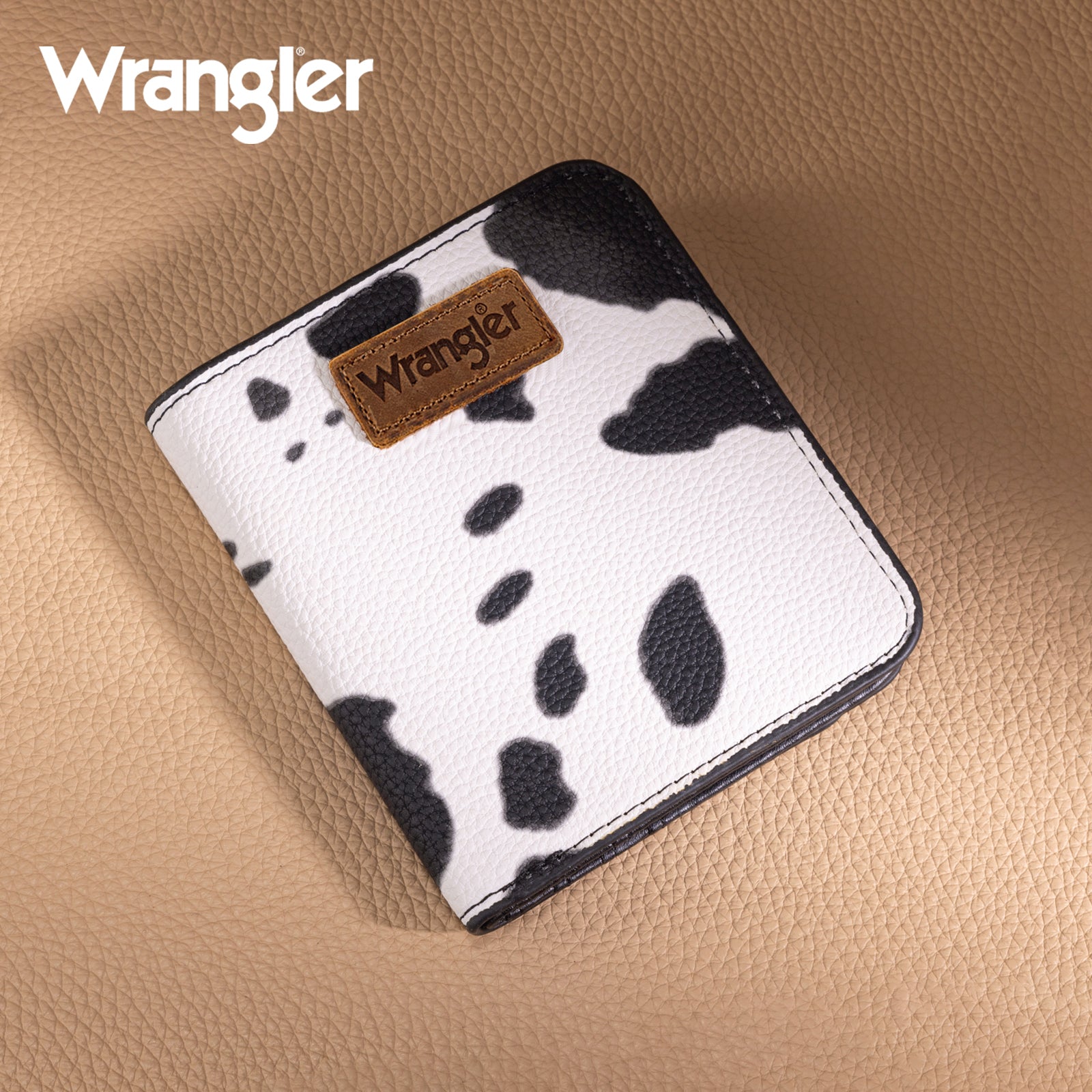Wrangler Cow-Print Small BI-Fold Wallet RFID Card Holder