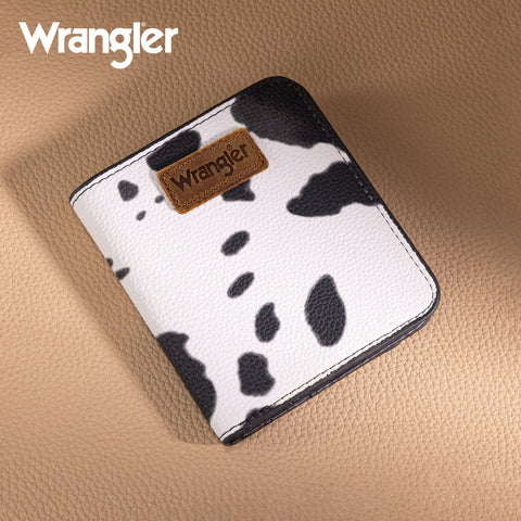 Wrangler Cow-Print Small BI-Fold Wallet RFID Card Holder