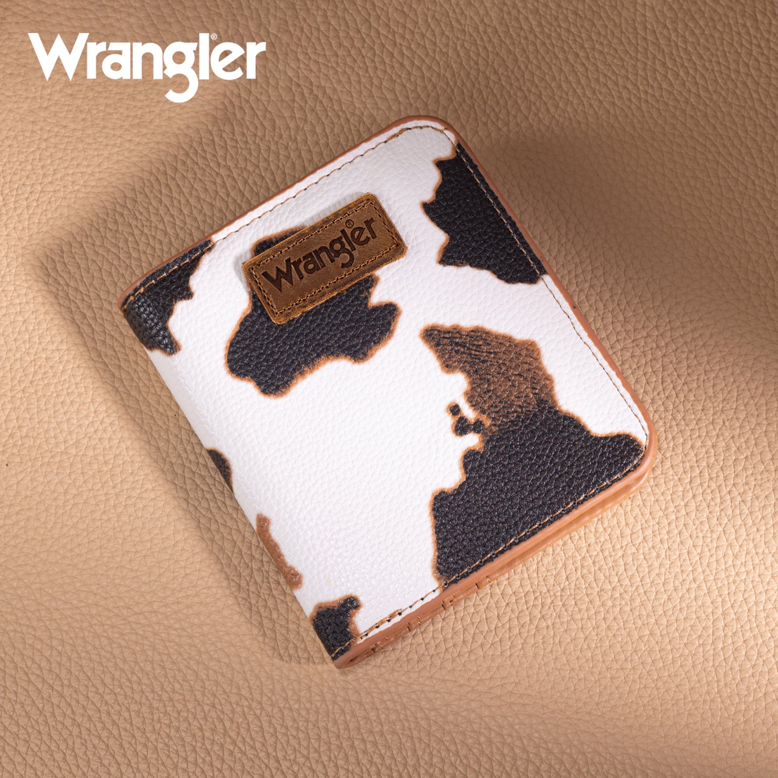 Wrangler Cow-Print Small BI-Fold Wallet RFID Card Holder