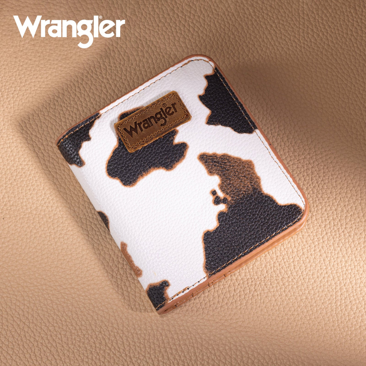 Wrangler Cow-Print Small BI-Fold Wallet RFID Card Holder