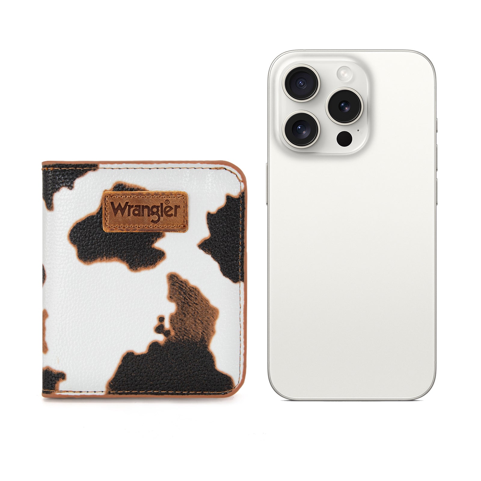 Wrangler Cow-Print Small BI-Fold Wallet RFID Card Holder