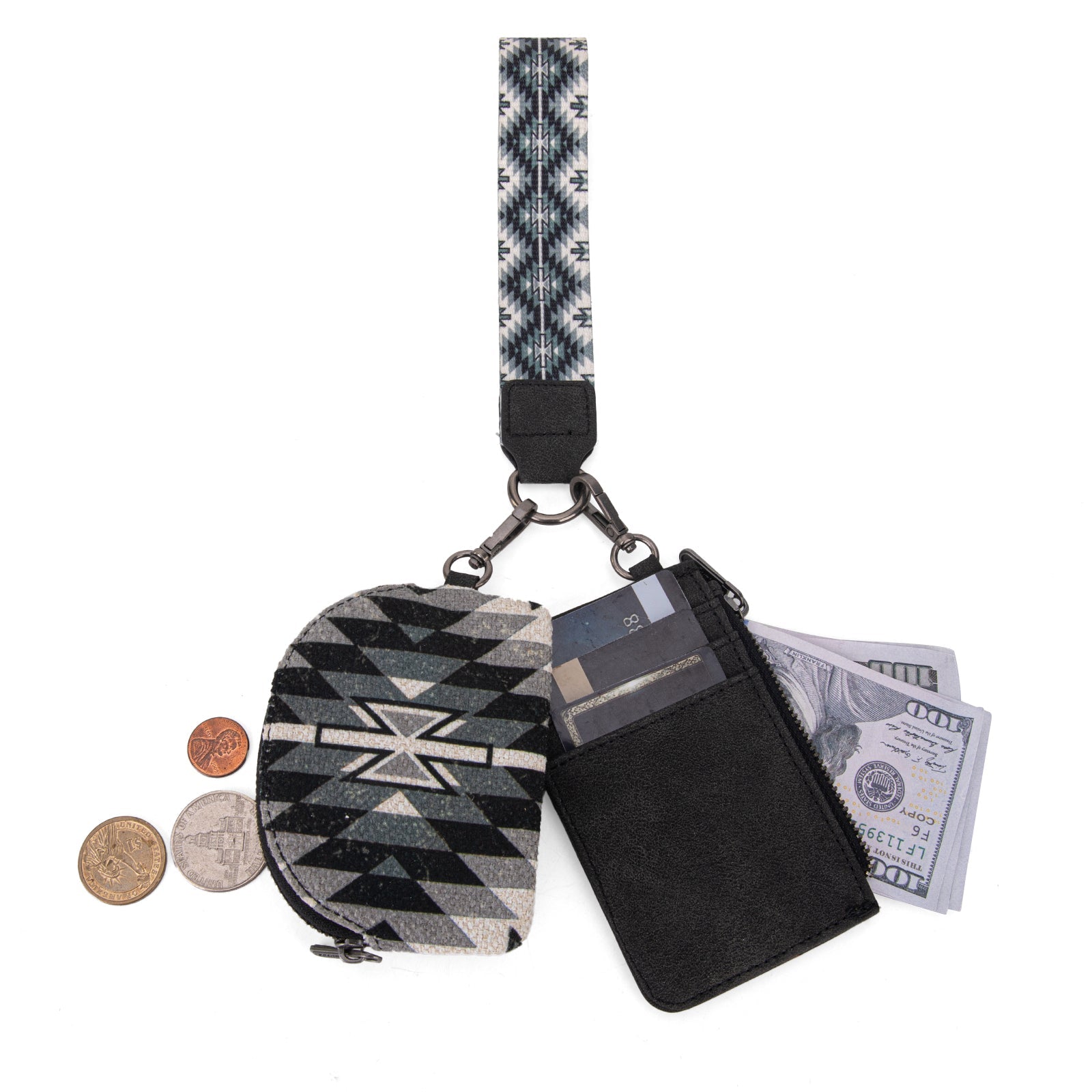 Wrangler Southwestern Art Print Dual Pouch Wristlet