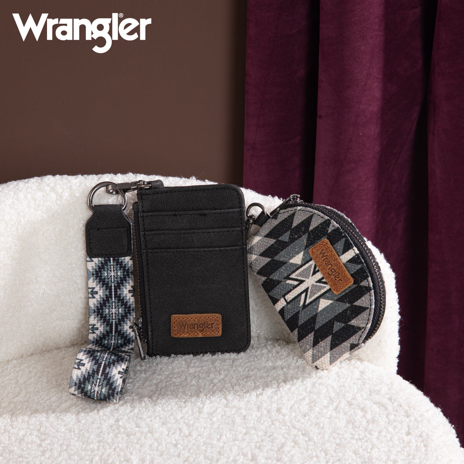 Wrangler Southwestern Art Print Dual Pouch Wristlet
