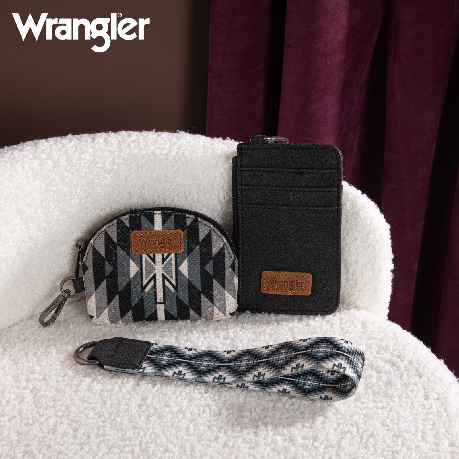 Wrangler Southwestern Art Print Dual Pouch Wristlet