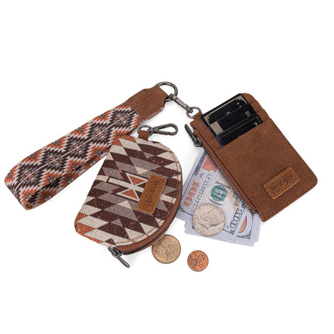 Wrangler Southwestern Art Print Dual Pouch Wristlet