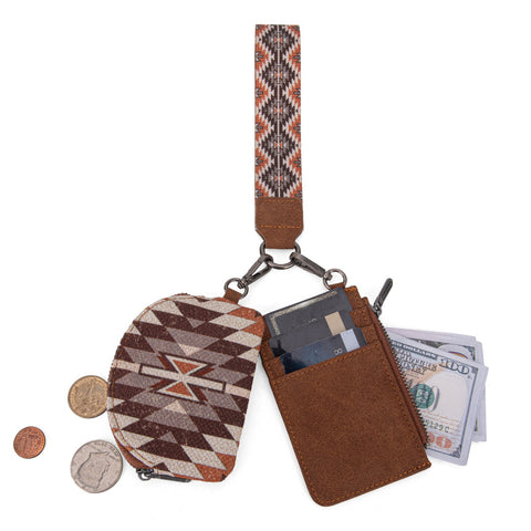 Wrangler Southwestern Art Print Dual Pouch Wristlet