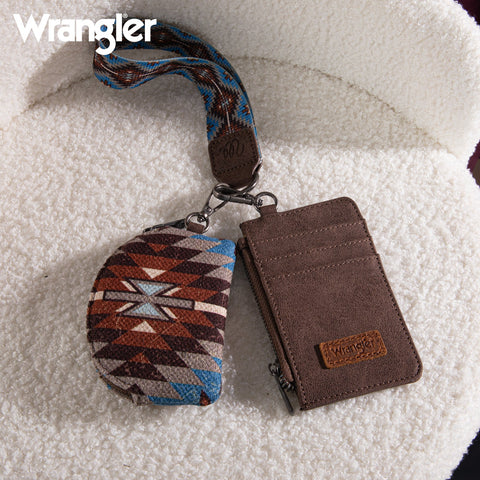 Wrangler Southwestern Art Print Dual Pouch Wristlet