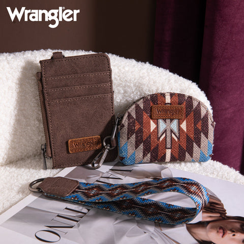 Wrangler Southwestern Art Print Dual Pouch Wristlet