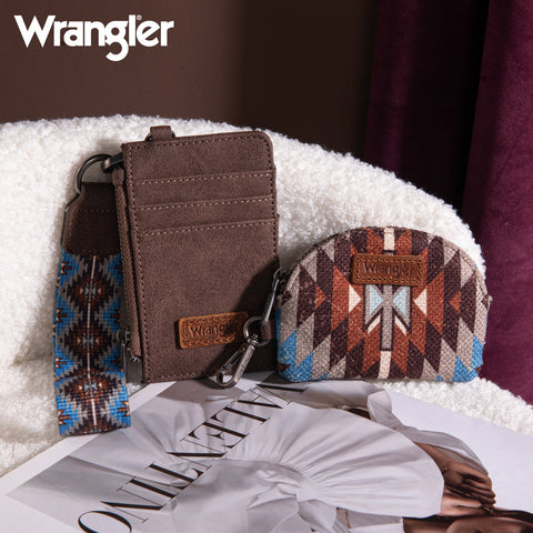 Wrangler Southwestern Art Print Dual Pouch Wristlet