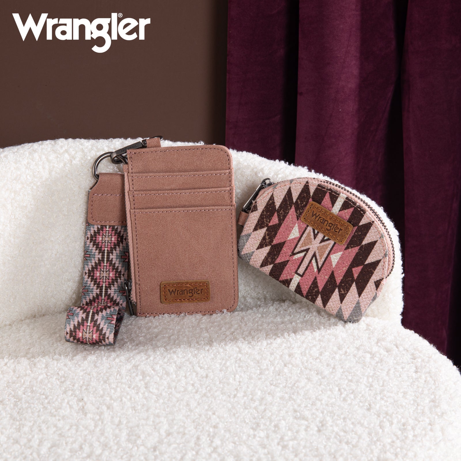 Wrangler Southwestern Art Print Dual Pouch Wristlet