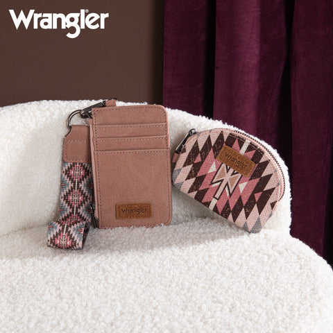Wrangler Southwestern Art Print Dual Pouch Wristlet